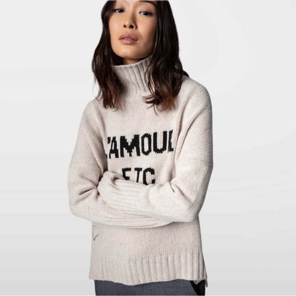 NWT ZADIG AND VOLTAIRE Beige
Merino Wool Alma L'Amour Oversized Sweater Size Sm - Picture 3 of 10